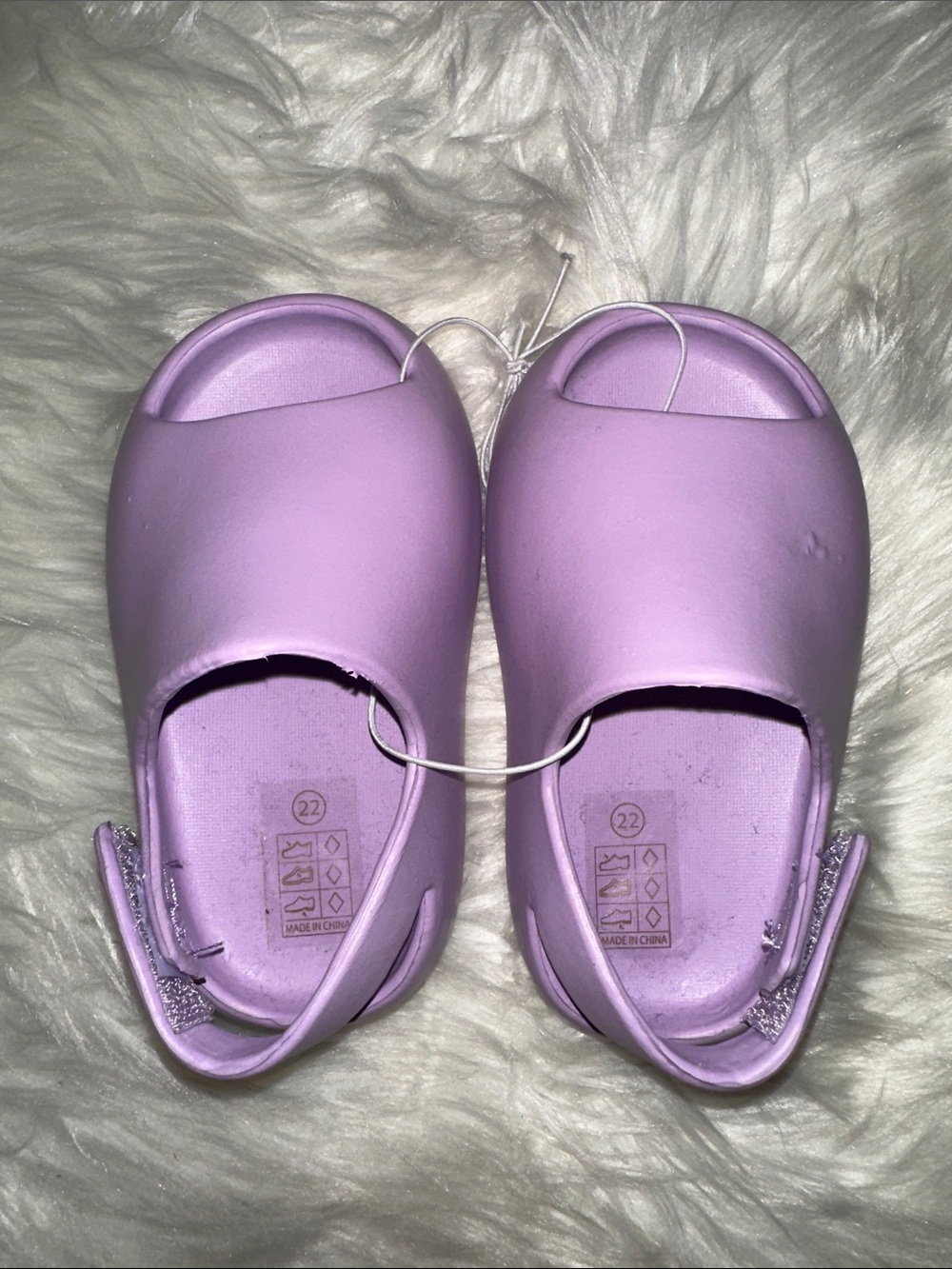 Kids' Lavender Easy-On Slip-On Sandals with Heel Strap